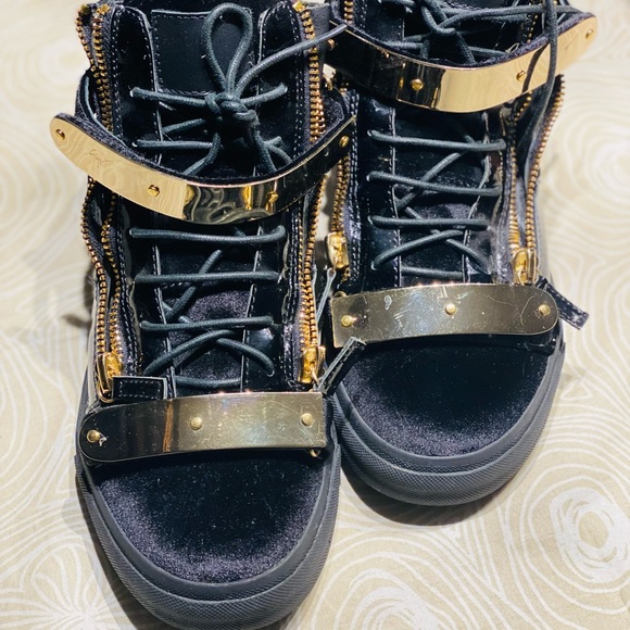 Giuseppe Zanotti Coby velvet hi-top sneakers - Picture 1 of 6
